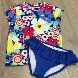 Gymboree Floral Rash Guard & Ruffle Bottom